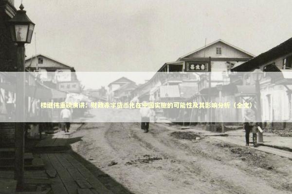 楼继伟重磅演讲：财政赤字货币化在中国实施的可能性及其影响分析（全文） 新闻