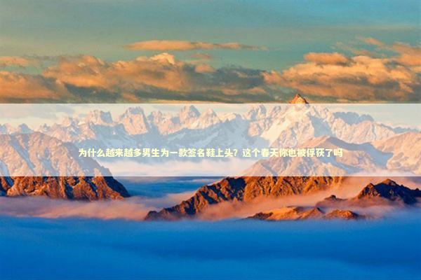 为什么越来越多男生为一款签名鞋上头？这个春天你也被俘获了吗 时尚用品